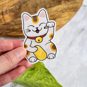Sticker chat porte-bonheur japonais 3" en vinyle