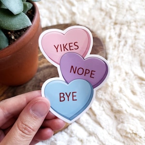 Candy Hearts 3.5 » Vinyle Autocollant (brillant) - 2 variantes | Sweet Hearts | Sassy Hearts | Conversation Hearts | Saint-Valentin | Amour