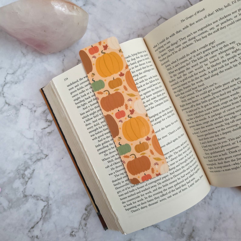 Harvest Pumpkins Glossy Bookmark 2x7 Fall Vibes, Cozy image 1