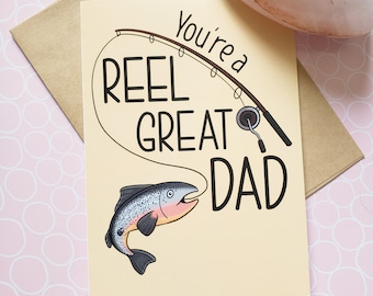 You're a Reel Great Dad - Blank Greeting Card A7/5x7 | Father's Day | Father's Day Card | Fish card | Punny Card