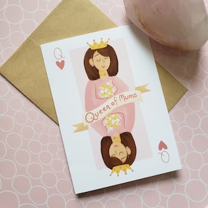 Carte Reine des mamans - carte de voeux vierge A7/5 x 7