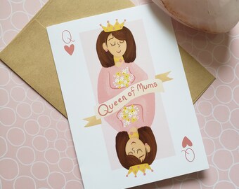 Queen of Mums - Blank Greeting Card A7/5x7 | Mother's Day | Mother's Day Card | Queen Mom | Queen of Moms