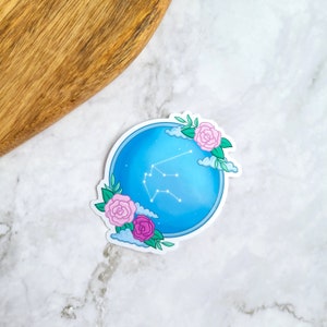 Aquarius Constellation 3 » Autocollant en vinyle (brillant) - Signes d’air, Zodiac