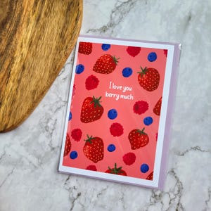 Je t'aime beaucoup de baies - carte de voeux vierge A7/5 x 7