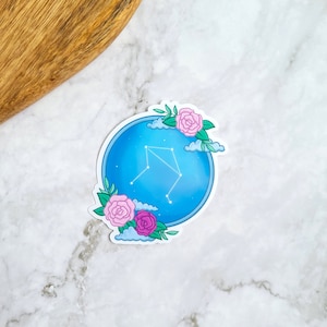 Autocollant en vinyle Libra Constellation 3 » (brillant) - Signes d’air, Zodiac
