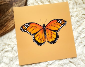 Monarch Butterfly 8 x 8 Art Print | Matte art print | Realistic | Bug | Butterfly | Digital Art | 8x8"