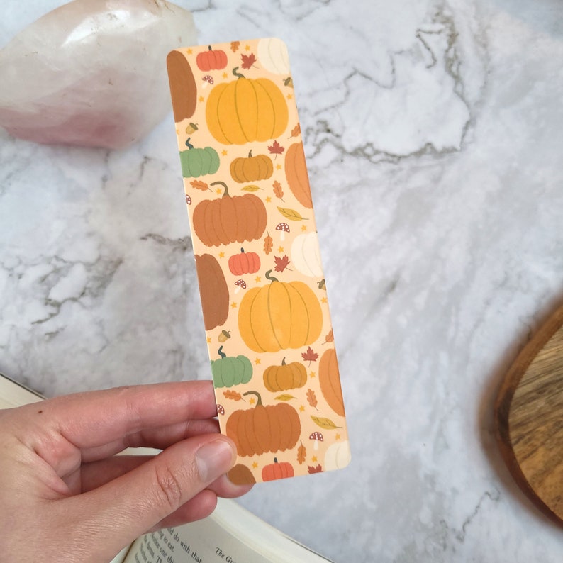 Harvest Pumpkins Glossy Bookmark 2x7 Fall Vibes, Cozy image 2