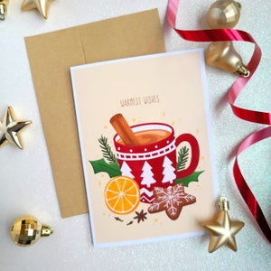 Tarjeta de deseos más cálidos: tarjeta navideña/festiva en blanco tamaño A7/5x7