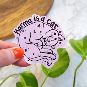 Sticker vinyle brillant Karma is a Cat 3 x 2,8 pouces - Swiftie, version Taylor