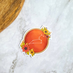 Leo Constellation 3 » Autocollant en vinyle (brillant) - Signes de feu, Zodiac