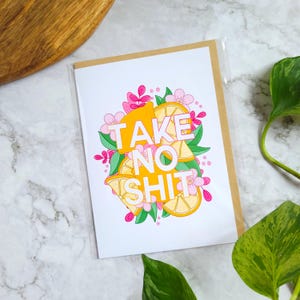 Take No Shit Card - blanco wenskaart A7/5x7
