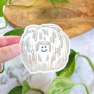 Lion's Mane Mushroom 3"x2.8" Glossy Vinyl Sticker - Schimmels, foerageren