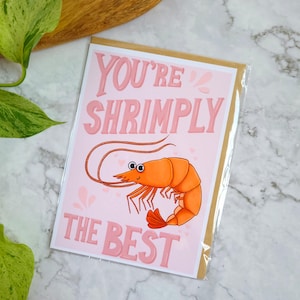 Shrimply the Best - Carte de voeux vierge A7/5 x 7
