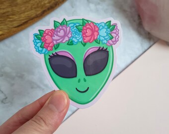 Alien Beauty 3x3" Glossy Vinyl Sticker - Pastel Alien