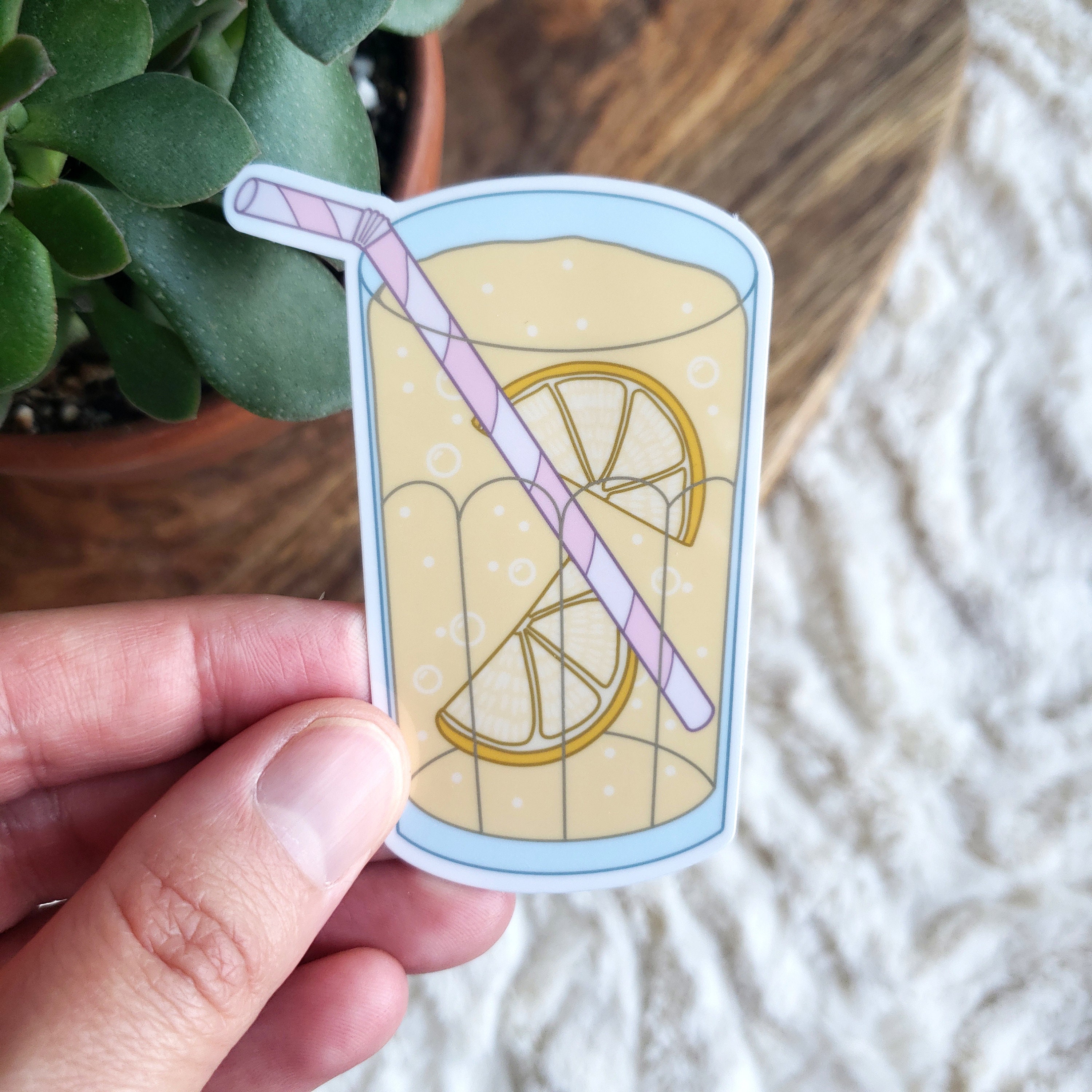 Lemonade 3 Vinyl Sticker glossy Glass of Lemonade Etsy UK