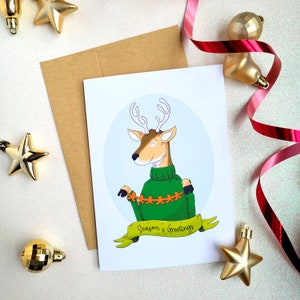Renne de voeux de Noël - carte de Noël/vacances vierge (5 x 7 po./A7)