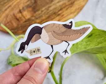 Angry Goose 3.5" Vinyl Sticker (glossy) - Canada Goose, Hissing Goose