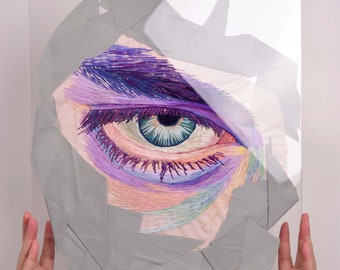 You II — One of a Kind Hand-Embroidered Textile Artwork, Quiet Contemporary Fiber Art