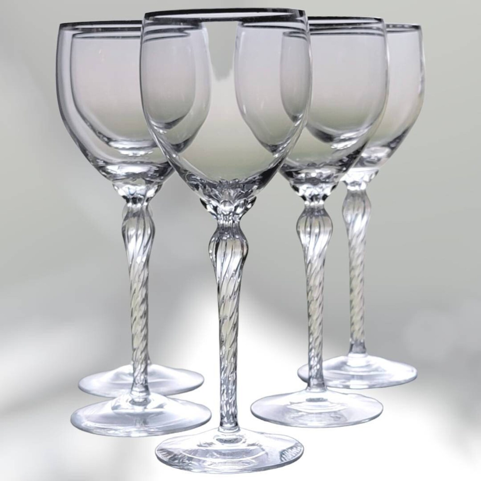5 Vintage Lenox Madison Crystal Platinum Trim Aria Shape Wine Etsy
