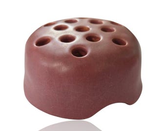 Rookwood 1621D Ceramic Flower Frog 13 Hole  Matte Finish Mauve Color XIV 1914