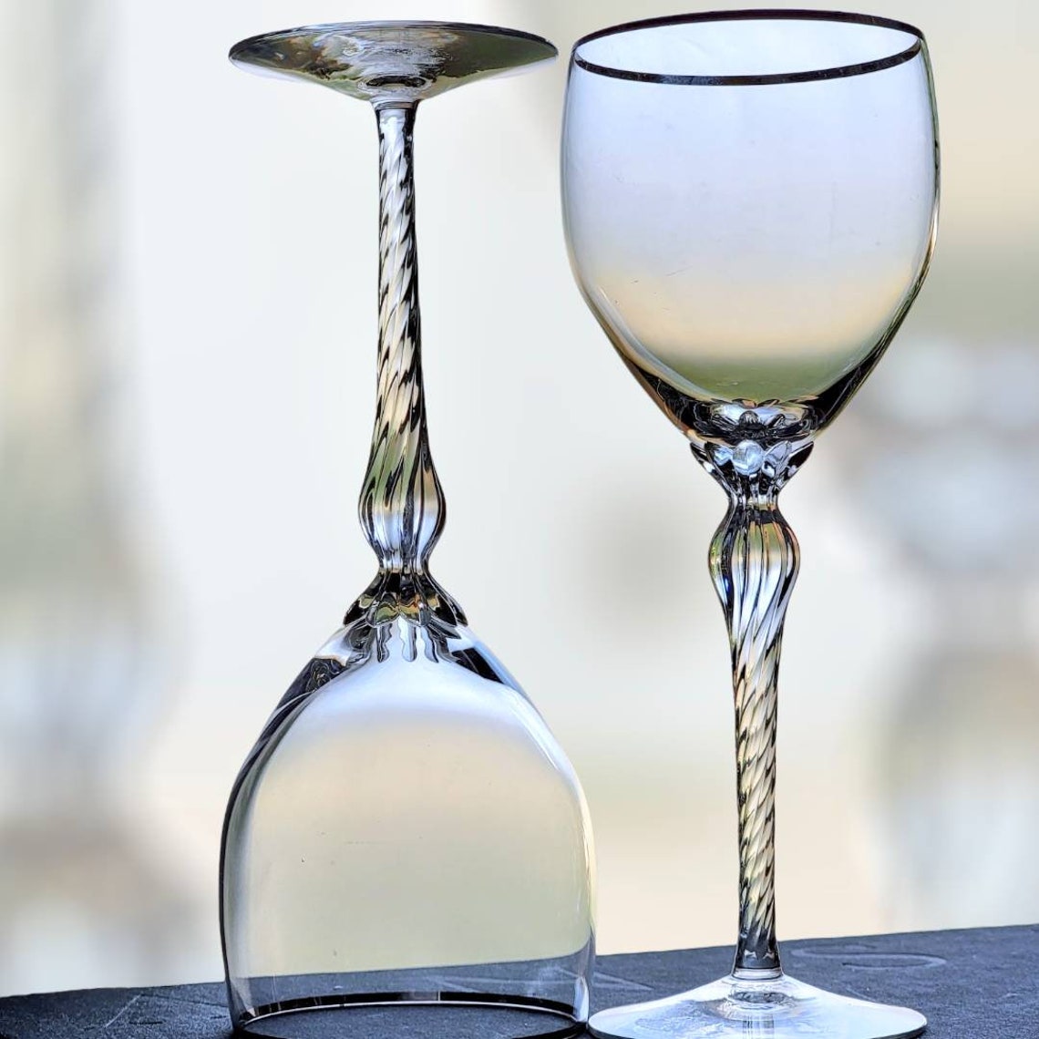 5 Vintage Lenox Madison Crystal Platinum Trim Aria Shape Wine Etsy