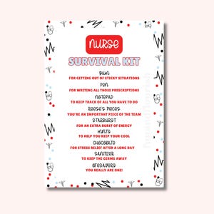 Nurses Survival Kits Tag | Nurse Gifts | National Nurses Day | Health Care | Nurse Appreciation Printable | Instant Download