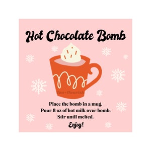 Printable Hot Chocolate Bomb Tag | Hot Chocolate Bomb | Hot Chocolate Bomb Tag | Printable Hot Cocoa Tag
