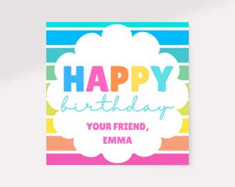 Editable Happy Birthday Gift Tag | Editable Gift Tag For Friends | Kids Gift Tags | Printable Birthday Gift Tags | Personalized Birthday Tag