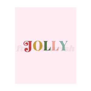 Jolly Christmas Print | Pink Christmas Printables | Christmas Art Print | Holly Jolly Printable | Pink Christmas Decor | image 2