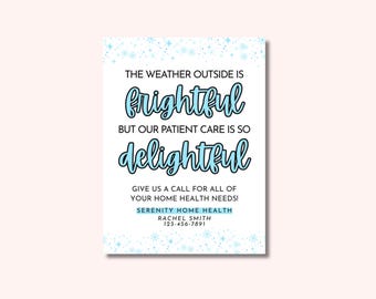 Home Health Referral Tag Canva Template: Winter Marketing (Digital Download, 3x4 inches)