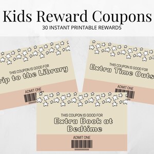Kids Reward Coupons | Druckbare Kinder Gutscheine | Geburtstag Gutscheine |