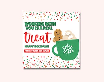 Editable Holiday Employee Appreciation Gift Tag: Canva Template (Digital Download, 3.5x3.5 in