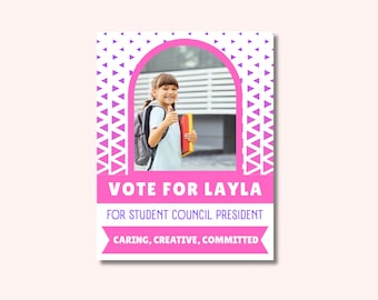 Editable Student Council Campaign Poster Template: Canva Election Flyer (Digital Download)