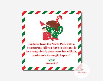 Elf Hot Cocoa Bomb Tag | I'm Back from the North Pole | Hot Chocolate Bomb | Cocoa Bomb Printable Tag | Instant Downlaod