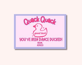 You've Been Cheer Ducked Tag | Editable Duck Tag Cheerleader Tag | Cute Cheer Squad Gift Tag | Canva Template