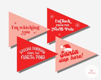 Elf Pennant Flags | Back From the North Pole | Elf I'm Back Pennant Flag | Elf Notes | Elf Signs