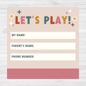 Cartão telefônico Playdate | Convite para Playdate | Verão do cartão Playdate | Fim do Ano | Baixar cartão Playdate | Mantenha contato | Cartão de contato da mãe