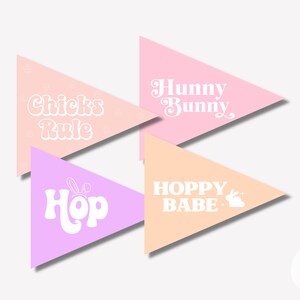 Easter Pennant Flag Printables | Printable Pennant Flags | Kids Easter Props | Kids Easter Decor | Kids Easter Printables