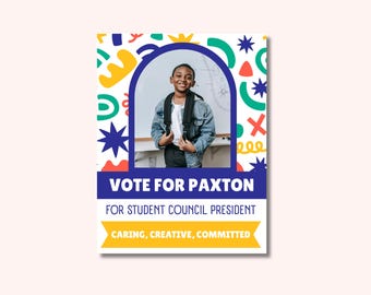 Editable Student Council Poster Template: Canva Election Flyer (5 Sizes, Digital Download