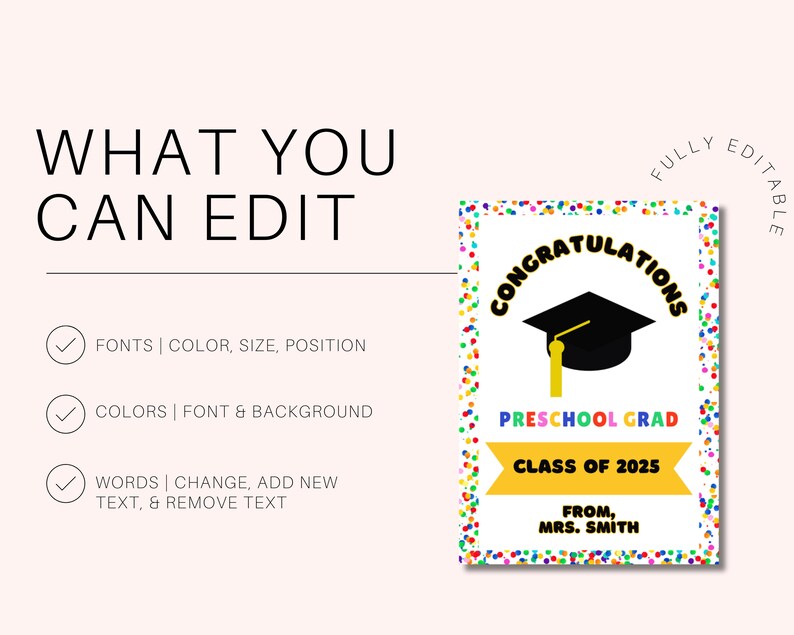 Preschool Graduation Tags, Congratulations Preschool Grad Tag ...