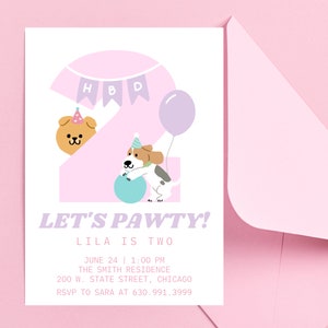 Come Sit Stay Birthday Invitation | Editable Puppy Invitation | Let&#39;s Pawty | Dog Birthday Invitation | Pawty Invite  | Puppy Adoption