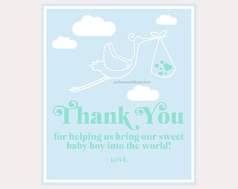 Labor and Delivery Thank You Tag | Nurse Thank You Tag | Baby Boy Thank You | L&D | Midwife | Nurse