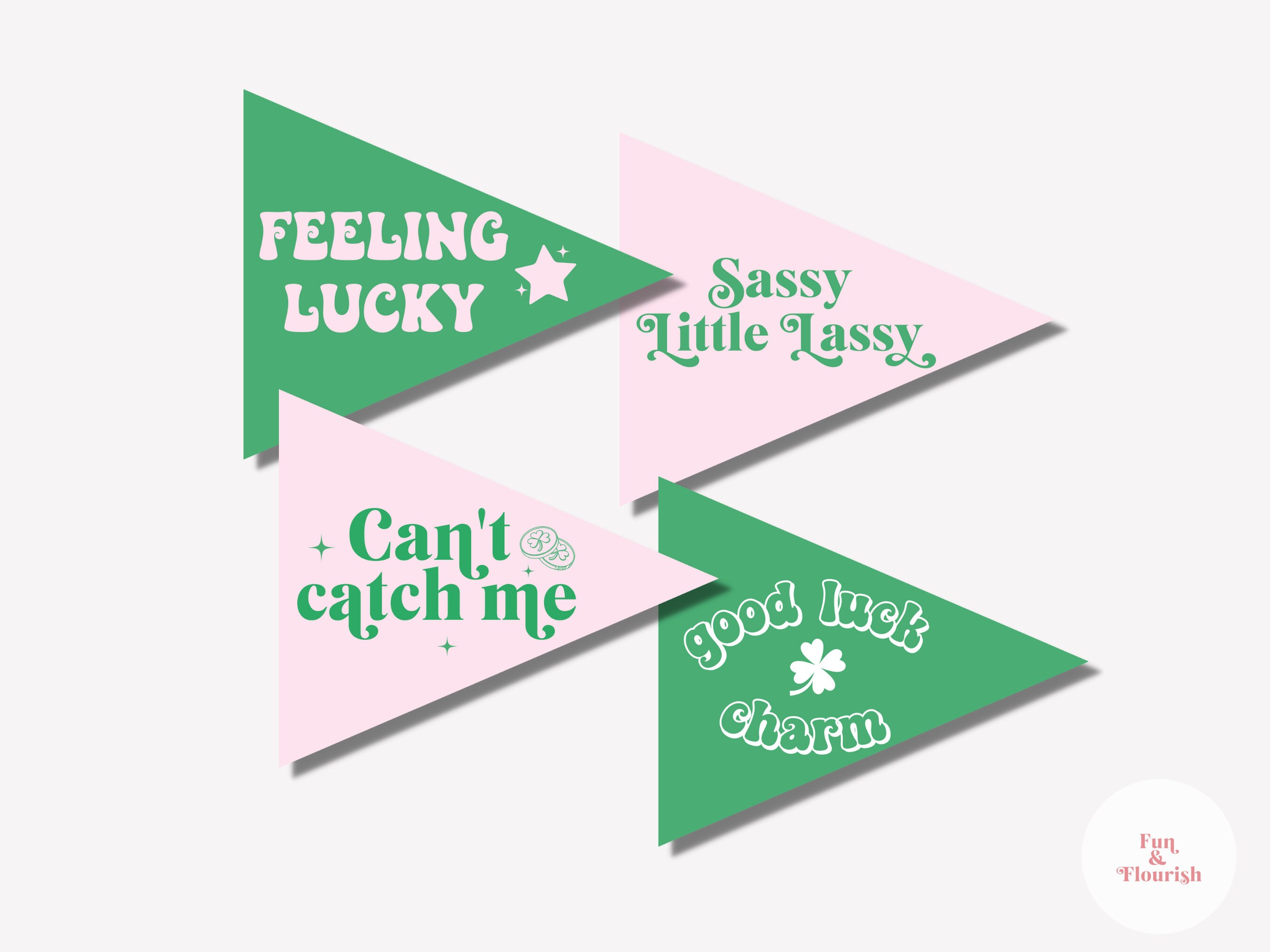 St. Patricks Day Pennant Flag Printables Printable Pennant - Etsy