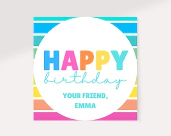 Editable Happy Birthday Gift Tag | Editable Gift Tag For Friends | Kids Gift Tags | Printable Birthday Gift Tags | Personalized Birthday Tag