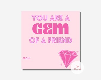 Ring Pop Valentine Tag / Eres una etiqueta de gema / Etiqueta de anillo de gema / San Valentín imprimible / San Valentín en el aula