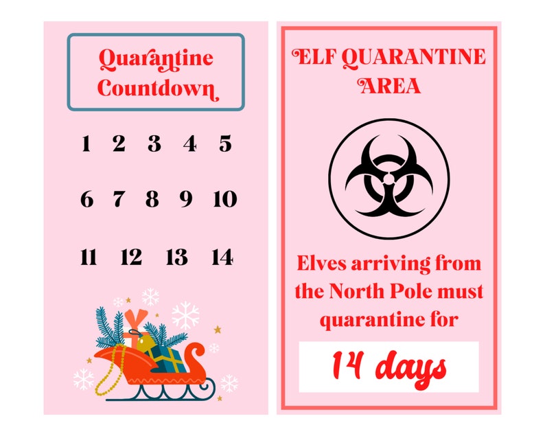 Elf Quarantine Printable Elf Quarantine Countdown Etsy