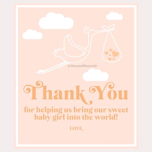 Travail et livraison Merci Tag | Infirmière Merci Tag | Baby Girl Merci |