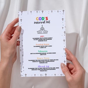 God&#39;s Survival Kit Printable  | Christian Survival Kit Tag | Sunday School | Church | Church Tags | Instant Download | Christian Gift |