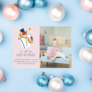 Oh What Fun Birthday Invitation | Winter Birthday Invitation | Christmas Birthday Party | Snowman Birthday | Girls Christmas Birthday