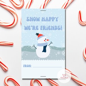 Snowman Favor Tag | Candy Cane Holder | Candy Cane Gram | Candy Cane Tag | Christmas Party Favor Tag |